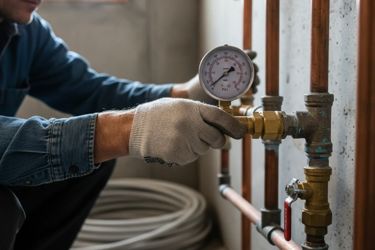 Pressure testing a repaired line during Water Line Repair in Lithia Springs